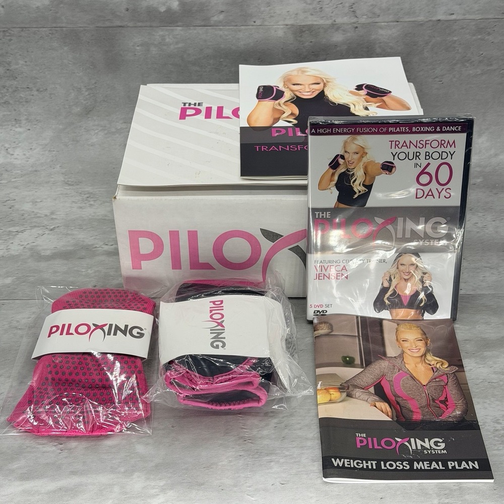 New PILOXING Workout Starter Kit -DVD- Weighted Hand Gloves Calendar & Meal Plan